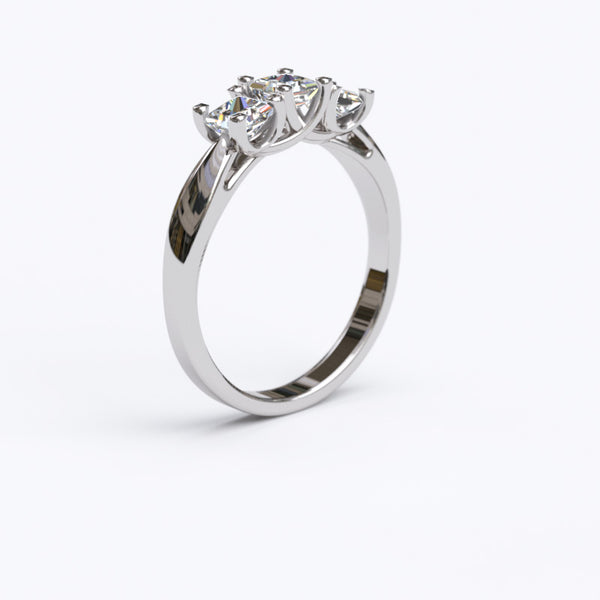 0.7ct Princess Cut 3 Stone Gold Engagement Ring - 06GG80